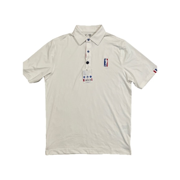 USAG Other - USAG Polo Shirt Adult Medium White Amateur Tour Poly Golf Short Sleeve Cool Logo